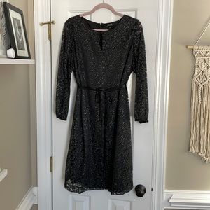 TAHARI Arthur S. Levine LBD - black plus cocktail dress - 3/4 sleeve - 14W